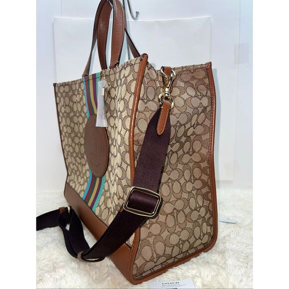 🔥🎁NEW! Coach DEMPSEY Tote 40 Handbag Signature Jacquard C5793 Msrp:$498.00 - Picture 4 of 8